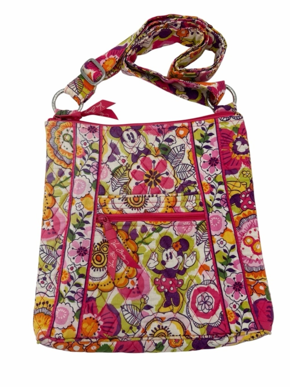 Vera Bradley x  Disney Mickey & Minnie Mouse Floral Crossbody Bag Pink Quilted